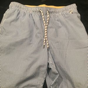 Lands End Seersucker Bathing Trunks Men’s M